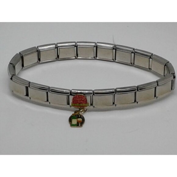 Bracelet Pugster Italian Charm Says Aged to Perfection Wine Glass Bottle - Picture 8 of 12